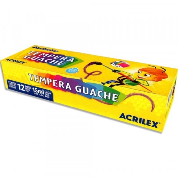 Tempera Guache Com 12 Cores Acrilex