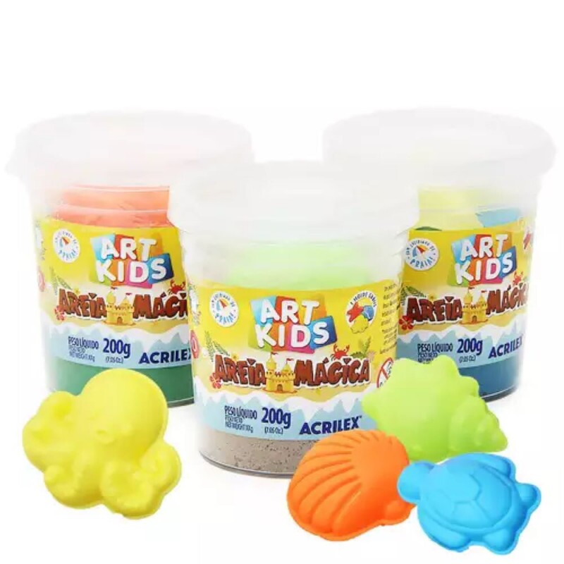 Areia Magica Sortida 200g Acrilex Areia Magica Sortida 200g Acrilex