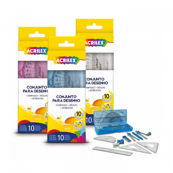  Conjunto para Desenho Geométrico - Acrilex Series