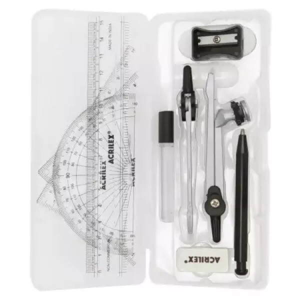 Conjunto para Desenho Geométrico Transparente - Acrilex Conjunto para Desenho Geométrico Transparente - Acrilex