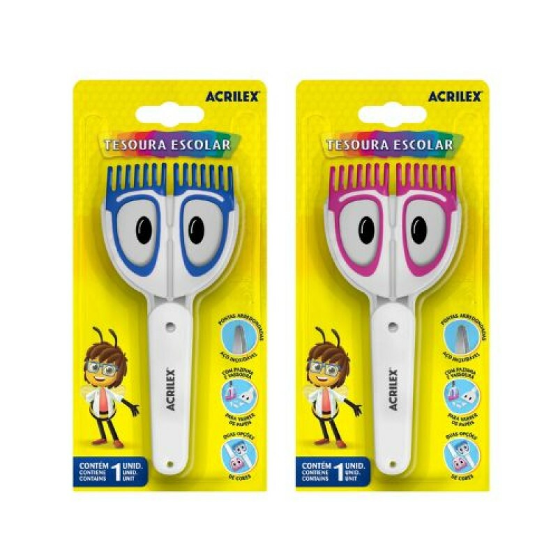 Tesoura Escolar Vassourinha - Acrilex Series
