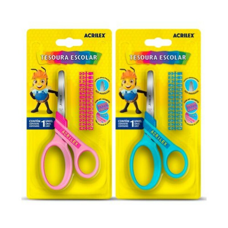 Tesoura Escolar Alfabeto - Acrilex Series