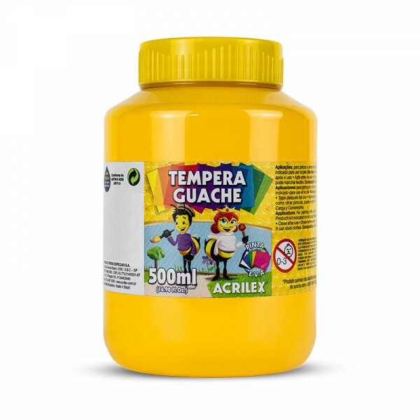 Tempera Guache Amarelo Ouro 505 500ml - Acrilex Tempera Guache Amarelo Ouro 505 500ml - Acrilex