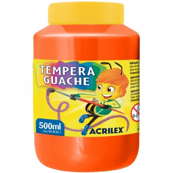 Tempera Guache Laranja 517 500ml - Acrilex Tempera Guache Laranja 517 500ml - Acrilex