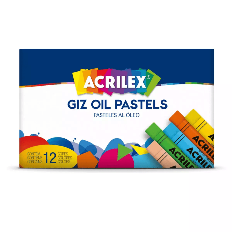 Giz Oil Pastel 12 Cores - Acrilex Giz Oil Pastel 12 Cores - Acrilex