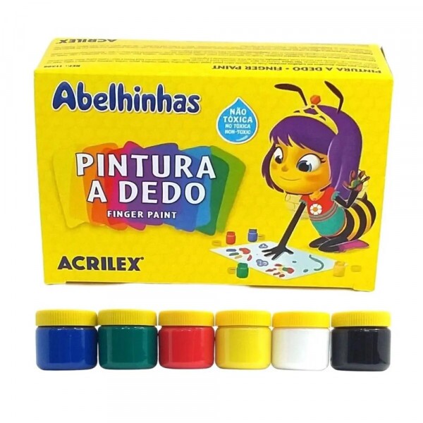 Pintura a Dedo 6 Cores 30ml - Acrilex Pintura a Dedo 6 Cores 30ml - Acrilex