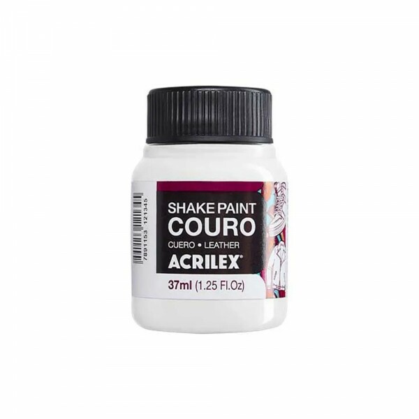 Tinta para Couro Shake Paint Branco 37ml - Acrilex Tinta para Couro Shake Paint Branco 37ml - Acrilex
