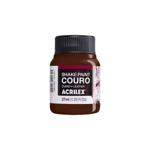 Tinta para Couro Shake Paint Marrom 37ml - Acrilex Tinta para Couro Shake Paint Marrom 37ml - Acrilex