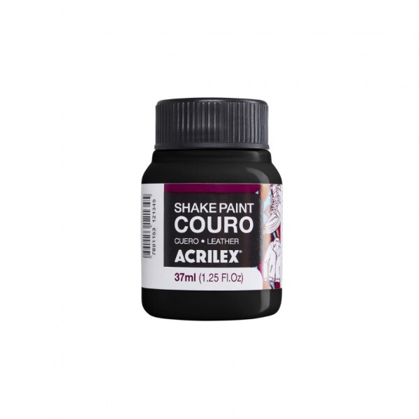 Tinta para Couro Shake Paint Preto 37ml - Acrilex Tinta para Couro Shake Paint Preto 37ml - Acrilex