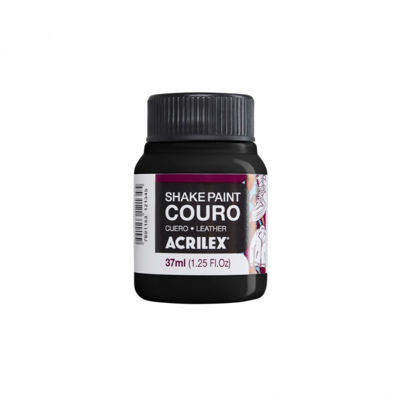 Tinta para Couro Shake Paint Preto 37ml - Acrilex Tinta para Couro Shake Paint Preto 37ml - Acrilex