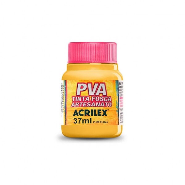 Tinta PVA Fosca Amarelo Ouro 37 ml - Acrilex Tinta PVA Fosca Amarelo Ouro 37 ml - Acrilex