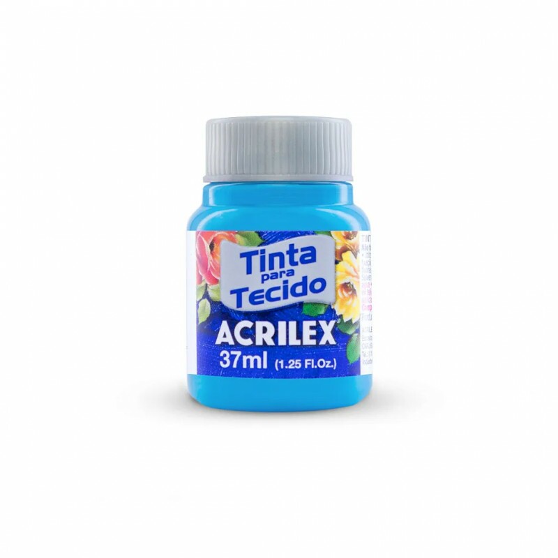 Tinta para Tecido Azul Celeste 37ml - Acrilex Tinta para Tecido Azul Celeste 37ml - Acrilex