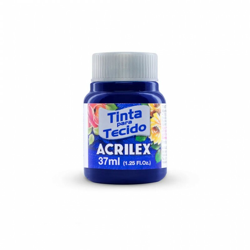 Tinta para Tecido Azul Marinho 37ml - Acrilex Tinta para Tecido Azul Marinho 37ml - Acrilex