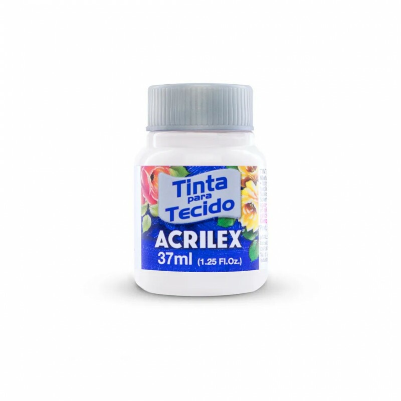 Tinta para Tecido Branca 37ml - Acrilex Tinta para Tecido Branca 37ml - Acrilex