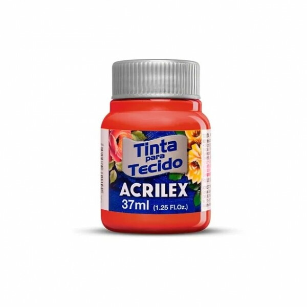 Tinta para Tecido Laranja 37ml - Acrilex Tinta para Tecido Laranja 37ml - Acrilex