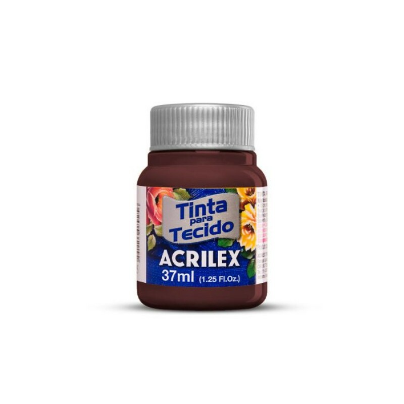 Tinta para Tecido Marrom 37ml - Acrilex Tinta para Tecido Marrom 37ml - Acrilex