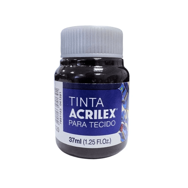 Tinta para Tecido Preta 37ml - Acrilex