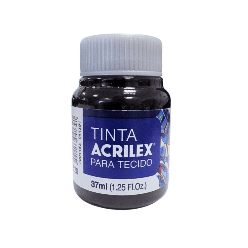 Tinta para Tecido Preta 37ml - Acrilex Tinta para Tecido Preta 37ml - Acrilex