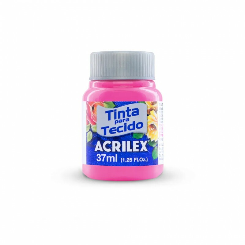 Tinta para Tecido Rosa 37ml - Acrilex Tinta para Tecido Rosa 37ml - Acrilex