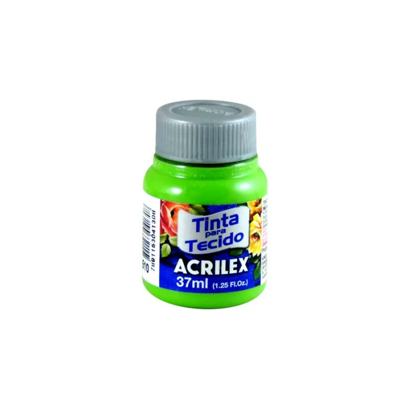 Tinta para Tecido Verde Folha 37ml - Acrilex Tinta para Tecido Verde Folha 37ml - Acrilex