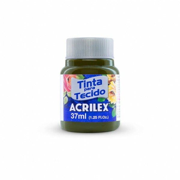 Tinta para Tecido Verde Oliva 37ml - Acrilex Tinta para Tecido Verde Oliva 37ml - Acrilex