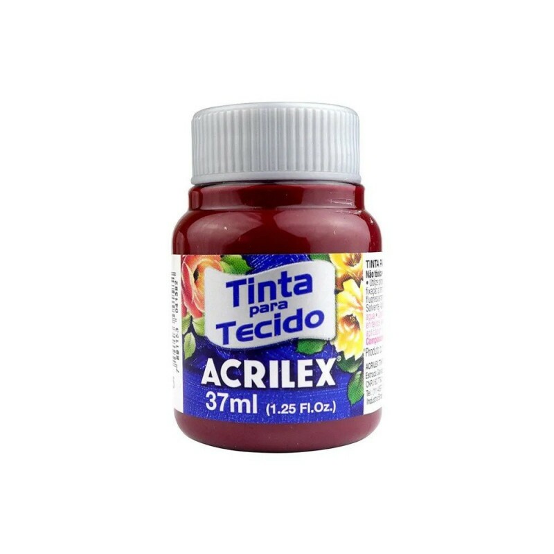 Tinta para Tecido Vinho 37ml - Acrilex Tinta para Tecido Vinho 37ml - Acrilex