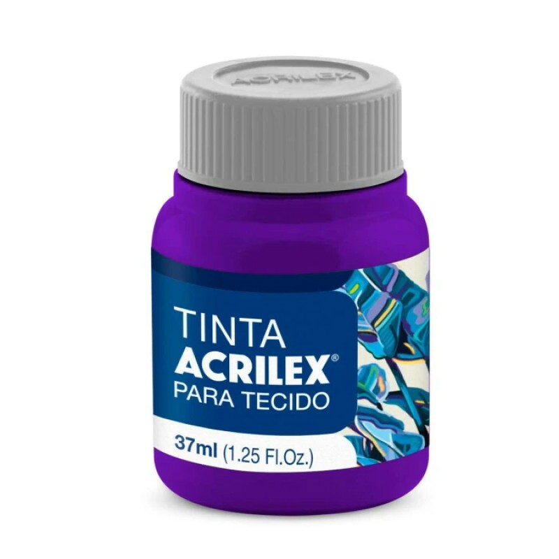 Tinta para Tecido Violeta 37ml - Acrilex Tinta para Tecido Violeta 37ml - Acrilex