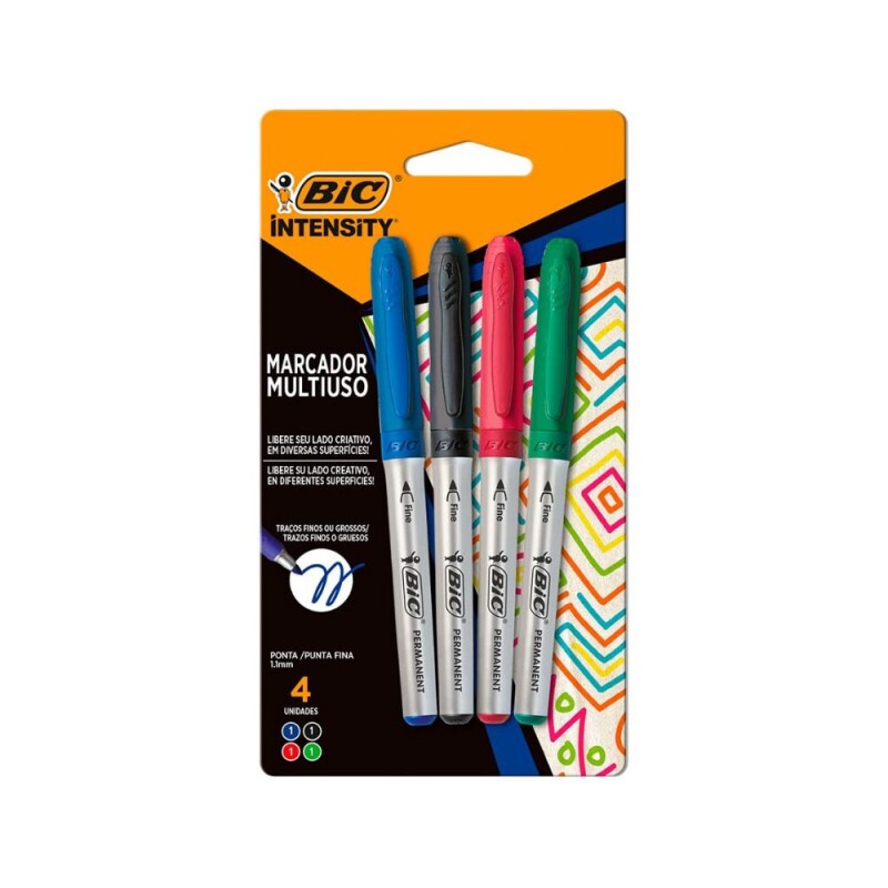 Marcador Permanente 4 Unidades Bic