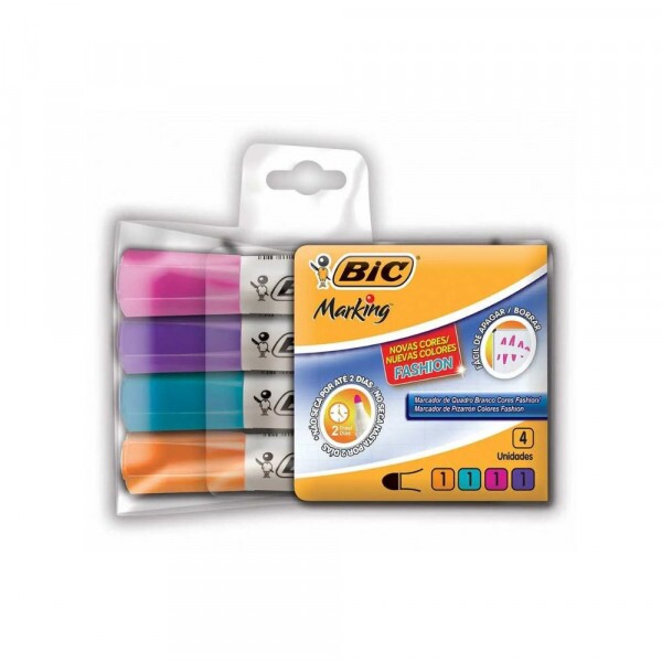 Marcador Para Quadro Branco Sortido Com 4 Cores Bic