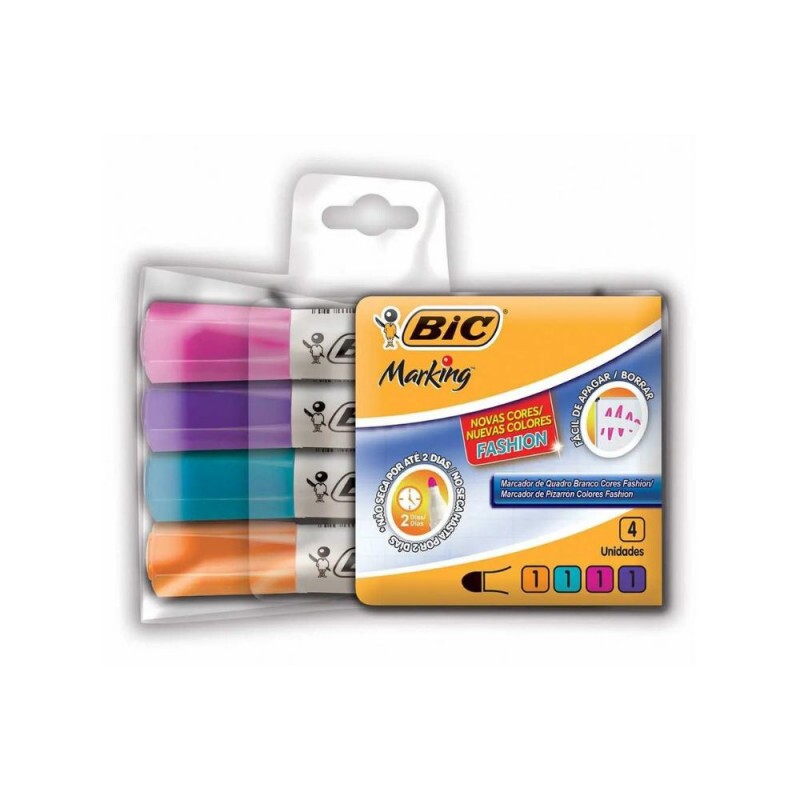 Marcador Para Quadro Branco Sortido Com 4 Cores Bic