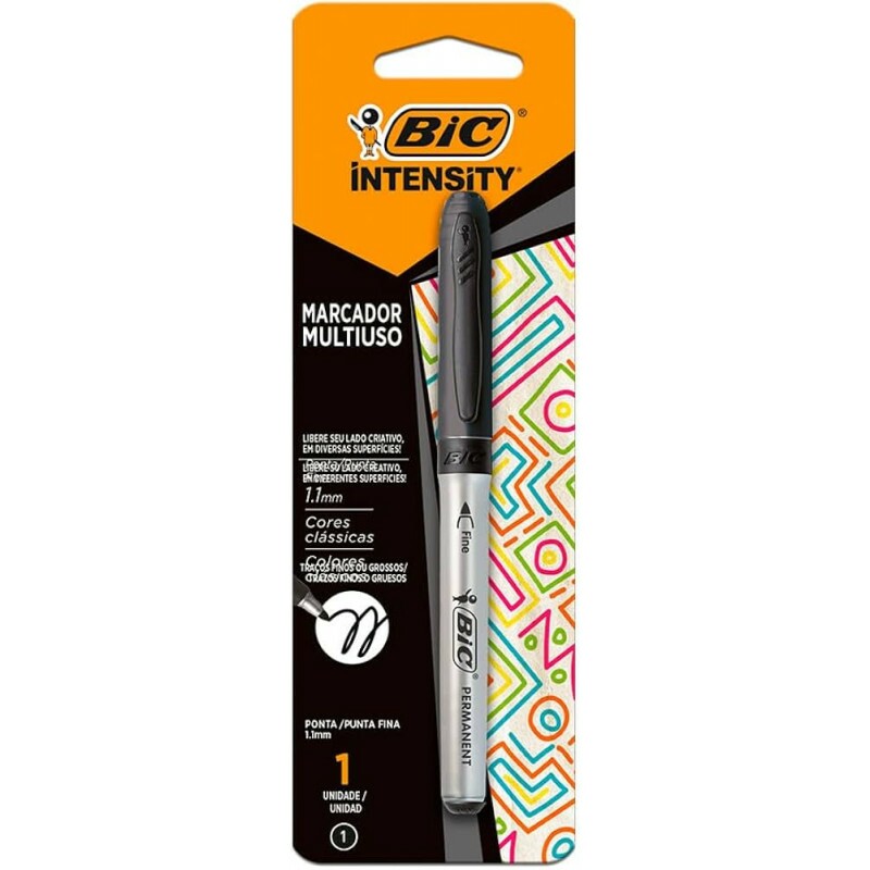 Marcador Intensity Ultra Fino Multiuso Preto - Bic