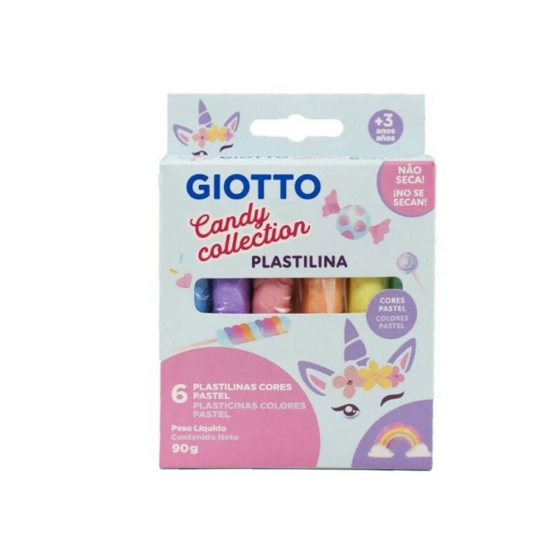Massinha de Modelar Plastilina Candy Collection c/ 6 cores Giotto