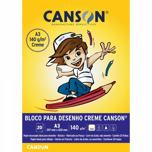 Bloco Desenho Creme A3 140g - c/20 folhas - Canson Bloco Desenho Creme A3 140g - c/20 folhas - Canson