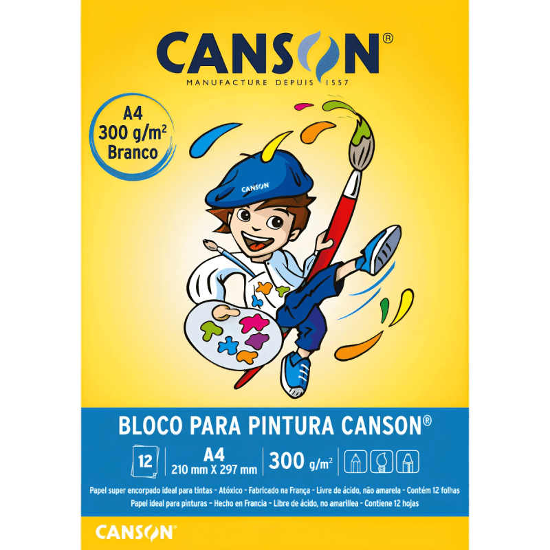 Bloco Pintura A4 300g - c/12 folhas - Canson