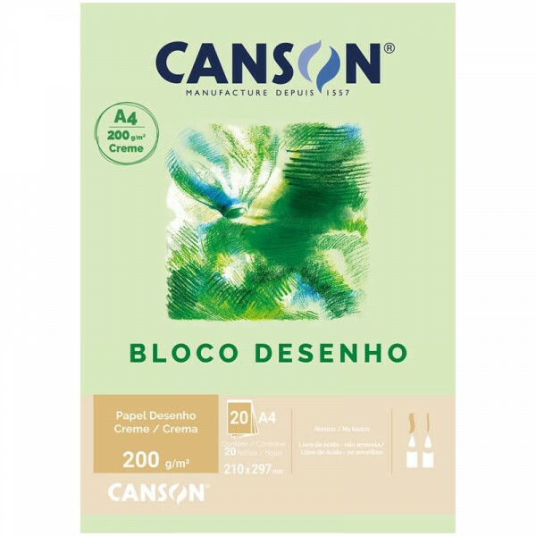 Bloco Desenho Creme A4 200g - c/20 folhas - Canson Bloco Desenho Creme A4 200g - c/20 folhas - Canson