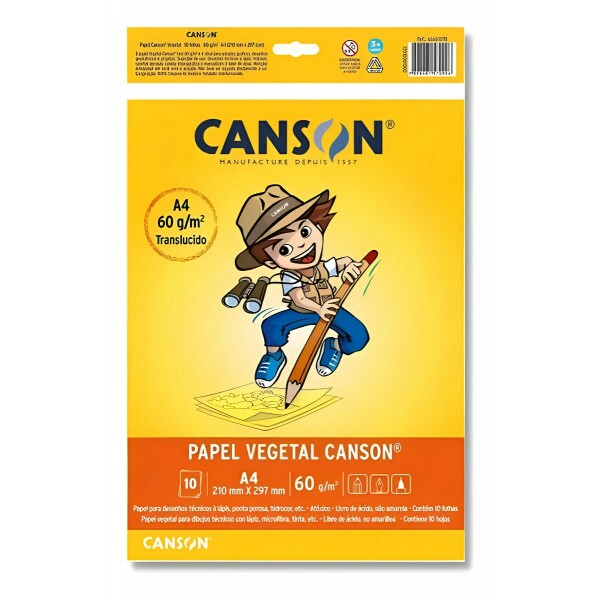 Papel Vegetal A4 60g - c/10 folhas - Canson Papel Vegetal A4 60g - c/10 folhas - Canson