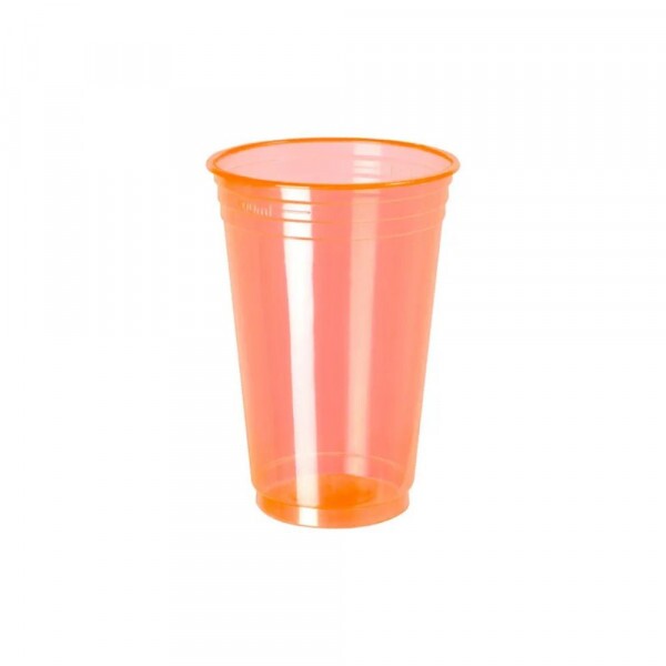 Copo Neon 300ml 25 Unidades Laranja Copobras