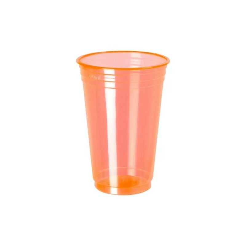 Copo Neon 300ml 25 Unidades Laranja Copobras