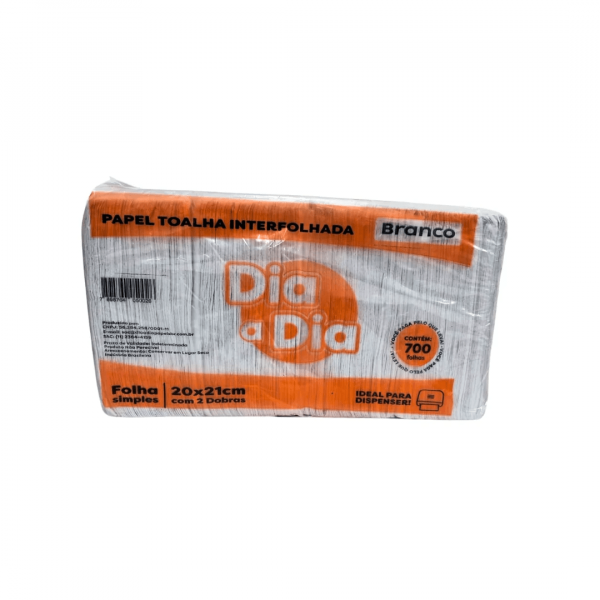 Papel Toalha Folha Simples 700 Folhas - Dia a Dia Papel Toalha Folha Simples 700 Folhas - Dia a Dia