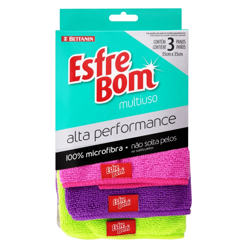 Pano Multiuso 35x35cm c/3 Panos - EsfreBom Pano Multiuso 35x35cm c/3 Panos - EsfreBom