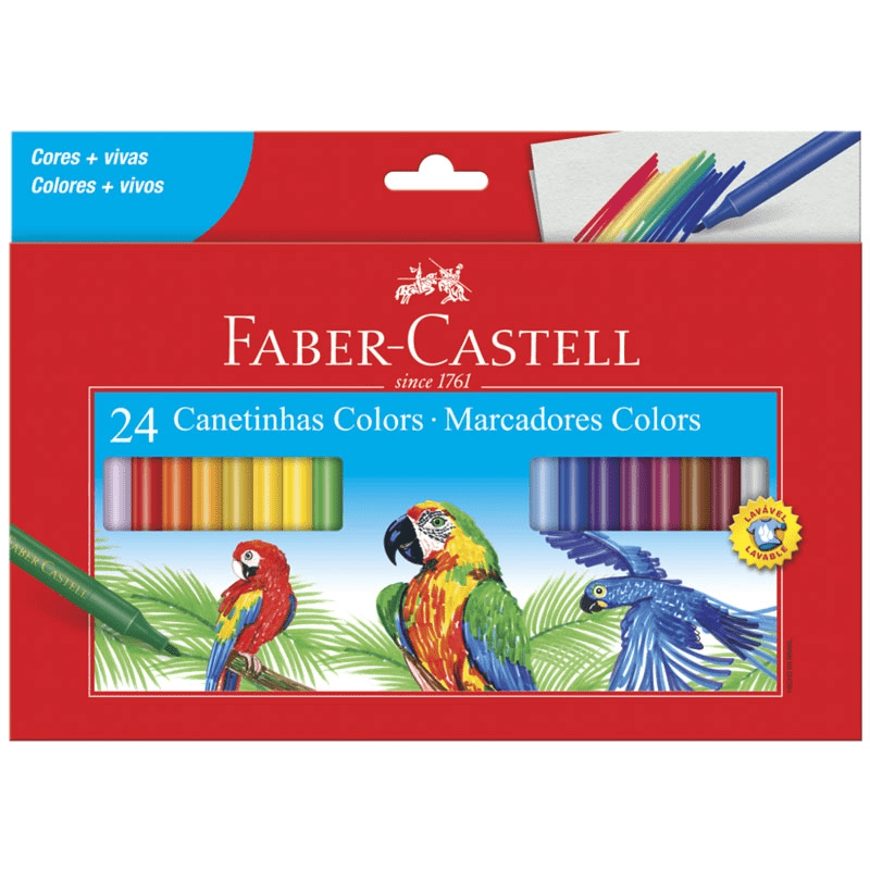 Canetinha Hidrográfica 24 Cores - Faber Castell