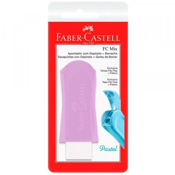 Apontador + Borracha FC Mix Pastel - Faber Castell 