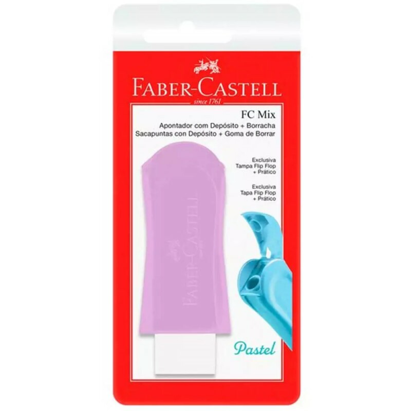 Apontador + Borracha FC Mix Pastel - Faber Castell 
