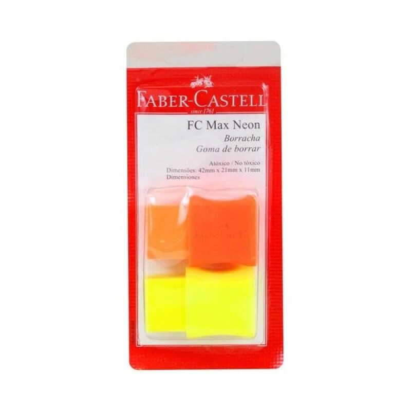 Borracha Neon 2 Unidades - Faber Castell Borracha Neon 2 Unidades - Faber Castell