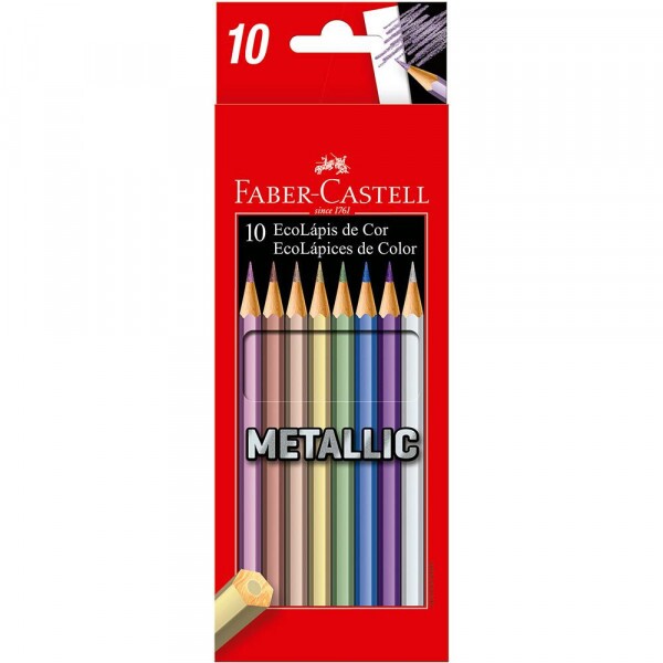 Lápis de Cor Metallic 10 Cores - Faber Castell Lápis de Cor Metallic 10 Cores - Faber Castell