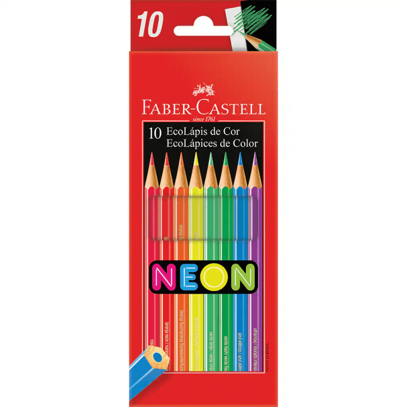 Lápis de Cor Neon 10 Cores - Faber Castell