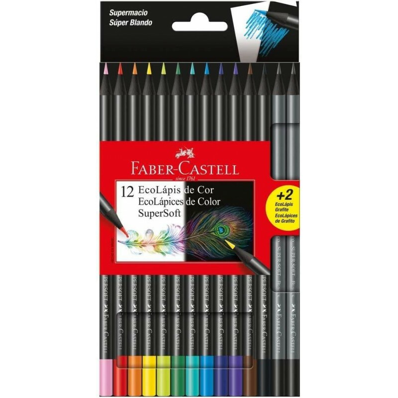 Lápis de Cor SuperSoft 12 Cores - Faber Castell