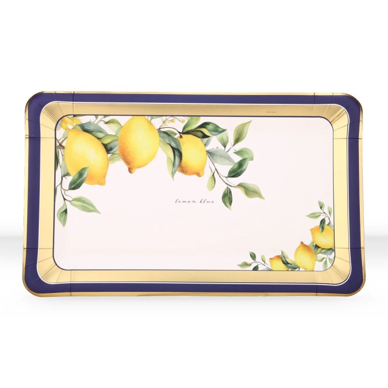 Travessa Retangular Lemon Blue 30 cm c/4un - Fetély