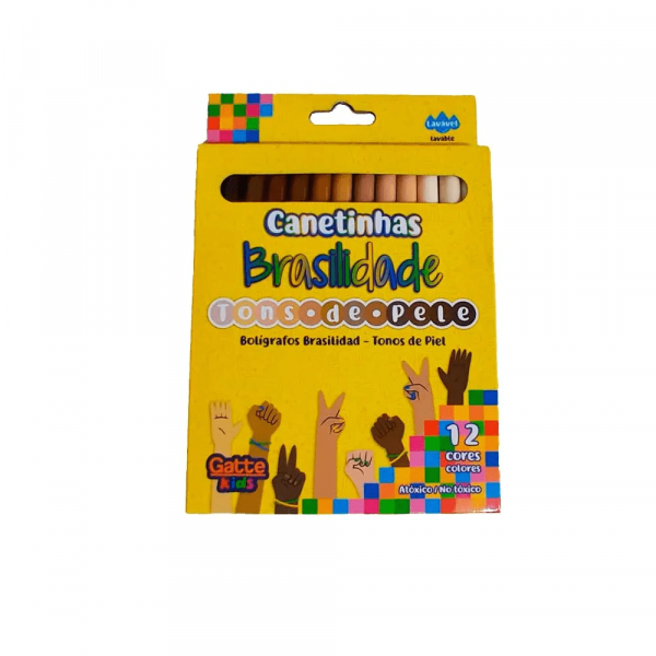 Canetinha Brasilidade Tons de Pele 12 Cores - Gatte