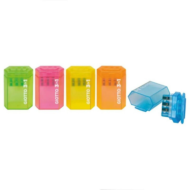 Apontador 3 Em 1 Com Clip On Sortido Giotto